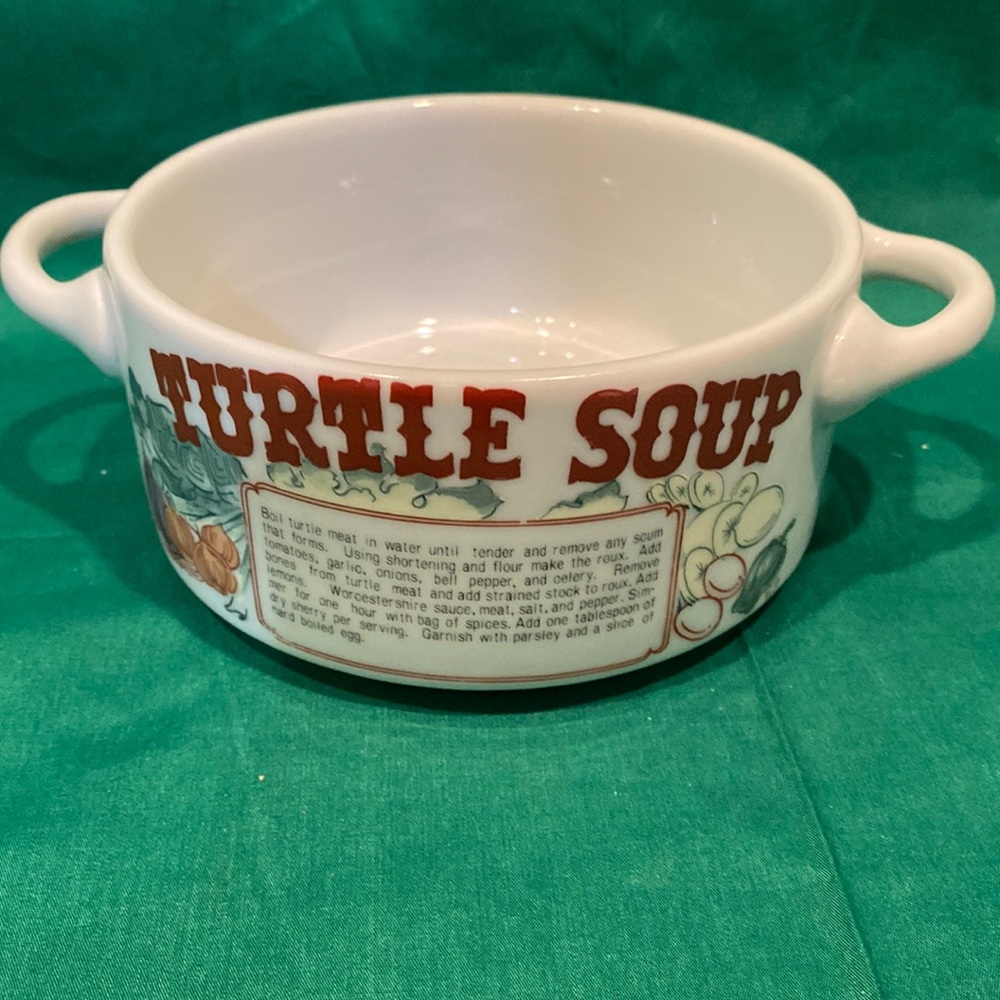 Vintage Ljungberg Soup Bowl 2 Handled NOLA 5 1/16" Turtle Soup